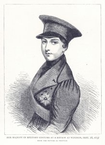 Sua Majestade em traje militar em uma revisão em Windsor, 28 de setembro de 1837 de English School