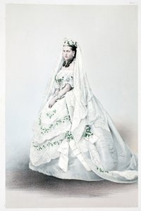 Sua Alteza Real a Princesa Alexandra Caroline da Dinamarca, de Um Memorial do Casamento de Eduardo VII e Alexandra da Dinamarca, pub. 1864 de English School