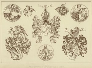 Desenhos heráldicos de artistas alemães do século XV (litografia) de English School