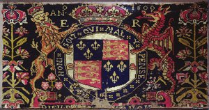 Tapete de painel heráldico, 1600 (têxtil) de English School