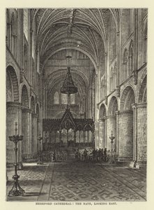 Catedral de Hereford, a nave, olhando para o leste de English School