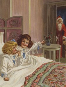 "Aqui está o Pai Natal!" (cor litho) de English School