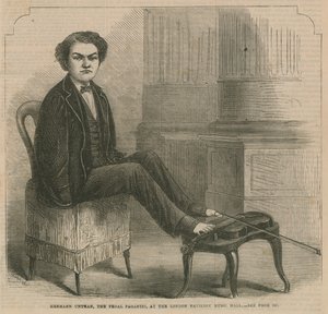 Hermann Untman, o pedal Paganini, no London Pavilion Music Hall de English School