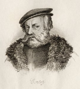 Hernan Cortes, do "Dicionário Histórico de Crabb", publicado em 1825 de English School