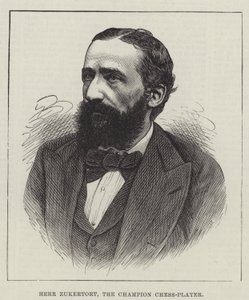 Herr Zukertort, o Jogador Campeão de Xadrez (gravura) de English School