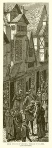 High Street de Oxford, época de Wycliffe, século 14 de English School