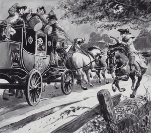 Highwayman (guache no papel) de English School