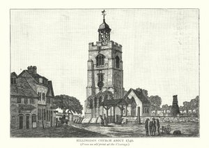 Igreja de Hillingdon, cerca de 1740 (gravura) de English School