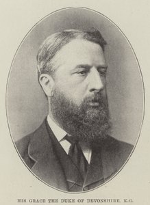 Sua Graça o Duque de Devonshire, KG (litho) de English School