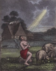 A sua mente, a imagem de um pai ferido trouxe... (gravura colorida) de English School