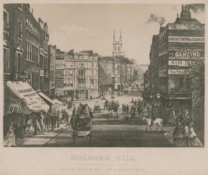Holborn Hill, como parece anterior à construção do Viaduto de Holborn de English School