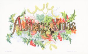 Azevinho e visco, cartão de Natal de English School