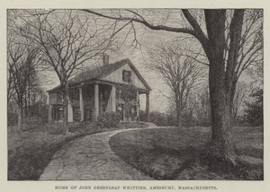 Casa de John Greenleaf Whittier, Amesbury, Massachusetts (gravura) de English School
