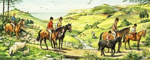 Passeios a cavalo no campo junto ao mar de English School