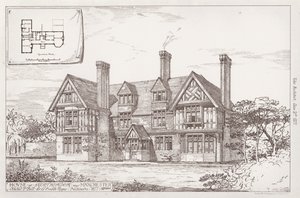 Casa em Northenden perto de Manchester (gravura) de English School