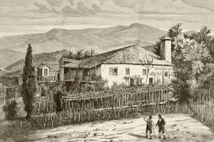 Casa em Casdemiro, Galiza, Espanha (litografia) de English School
