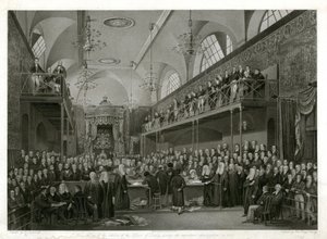 Câmara dos Lordes durante a importante investigação em 1820 de English School