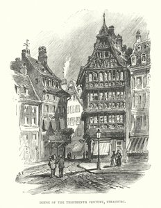 Casa do Século XIII, Estrasburgo (gravura) de English School