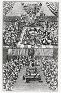 Casas do Parlamento em 1640 de English School