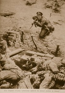 Como o sargento O Leary praticamente capturou a posição do inimigo sozinho, 1914-19 de English School