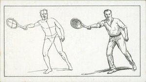 Como desenhar: Figura a jogar ténis (litografia) de English School