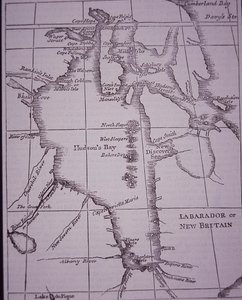Hudson Bay Company, mapa de Hudson Bay publicado em 1744 de English School