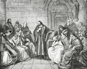 Huss Antes do Conselho, 1882 de English School