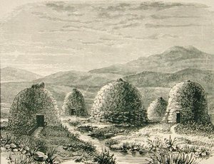 Cabanas em Uig em c.1880, de 