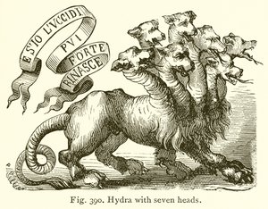 Hydra com sete cabeças de English School