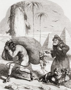 Ilustração a seguir a George Cruikshank para o poema &39;The Lay of St. Medard&39;, de &39;The Ingoldsby Legends ou Mirth and Marvels&39;, de Thomas Ingoldsby, publicado em 1865 de English School
