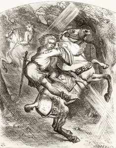 Ilustração em homenagem a J. Tenniel para o poema &39;The Blasphemer&39;s Warning&39;, de &39;The Ingoldsby Legends ou Mirth and Marvels&39;, de Thomas Ingoldsby, publicado em 1865 de English School