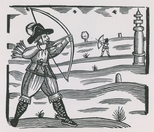 Ilustração retratando o tiro com arco de English School