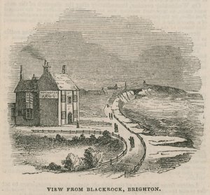 Ilustração retratando o desabamento de terras em Brighton de English School