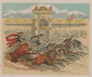 Ilustração, descrevendo, dois, chariots de English School
