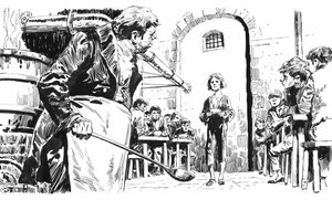 Ilustração para Oliver Twist de Charles Dickens (caneta e tinta) de English School