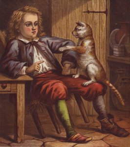 Ilustração para o Gato de Botas (lito a cores) de English School