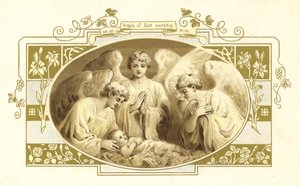 Ilustração para A vinda do Pai Natal (litografia a cores) de English School