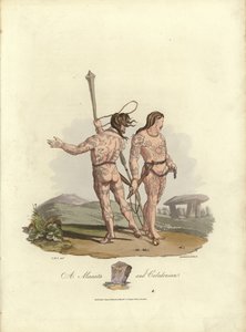 Ilustração para o traje dos habitantes originais das ilhas britânicas de English School
