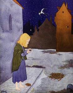 Ilustração para O Príncipe Feliz de Oscar Wilde (litografia a cores) de English School