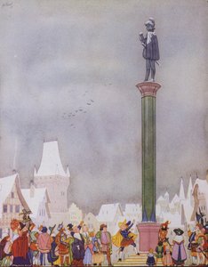 Ilustração para O Príncipe Feliz de Oscar Wilde (litografia a cores) de English School