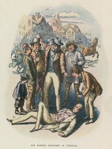 Ilustração para The Newcomes por Thackeray (lito) de English School