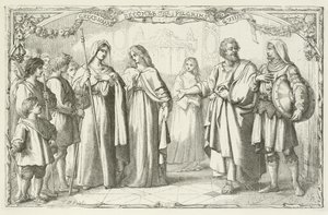 Ilustração para o progresso dos peregrinos por John Bunyan de English School