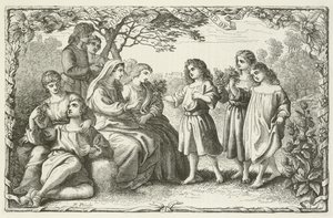 Ilustração para o progresso dos peregrinos por John Bunyan de English School