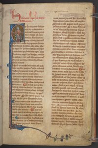 Imagem do Rei Ine dos Estatutos da Inglaterra, Manuscrito de Algodão Claudius D II, f.5r de English School