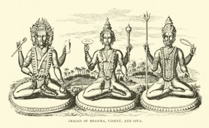 Imagens de Brahma, Vishnu e Shiva de English School
