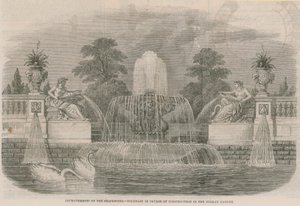 Melhoramentos da Serpentina - Fonte em construção no Jardim Italiano de English School