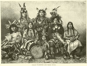 Guerreiros indianos e suas esposas de English School