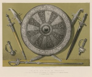 Escudo e Espadas Incrustados