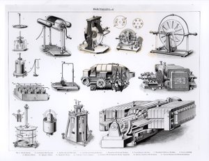 Instrumentos Relativos à Descoberta e Uso de Eletricidade, De 1 a 15, No.1 Electrophorus; Eletrosímetro Condensador No.2; No.3 Leyden Jar e Pith Balls; Máquina de fricção cilíndrica n ° 4; Número 5 de English School