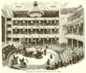 Interior do Anfiteatro Astleys em 1843 de English School